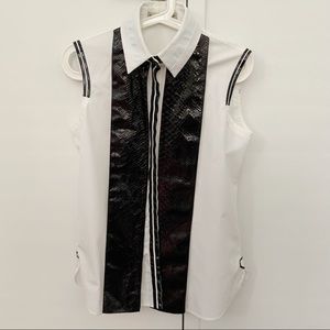 BALENCIAGA Vintage Sleeveless Python Patent Shirt